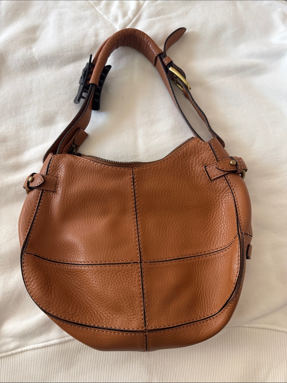 Lee Cognac Brown Leather Shoulder Bag
